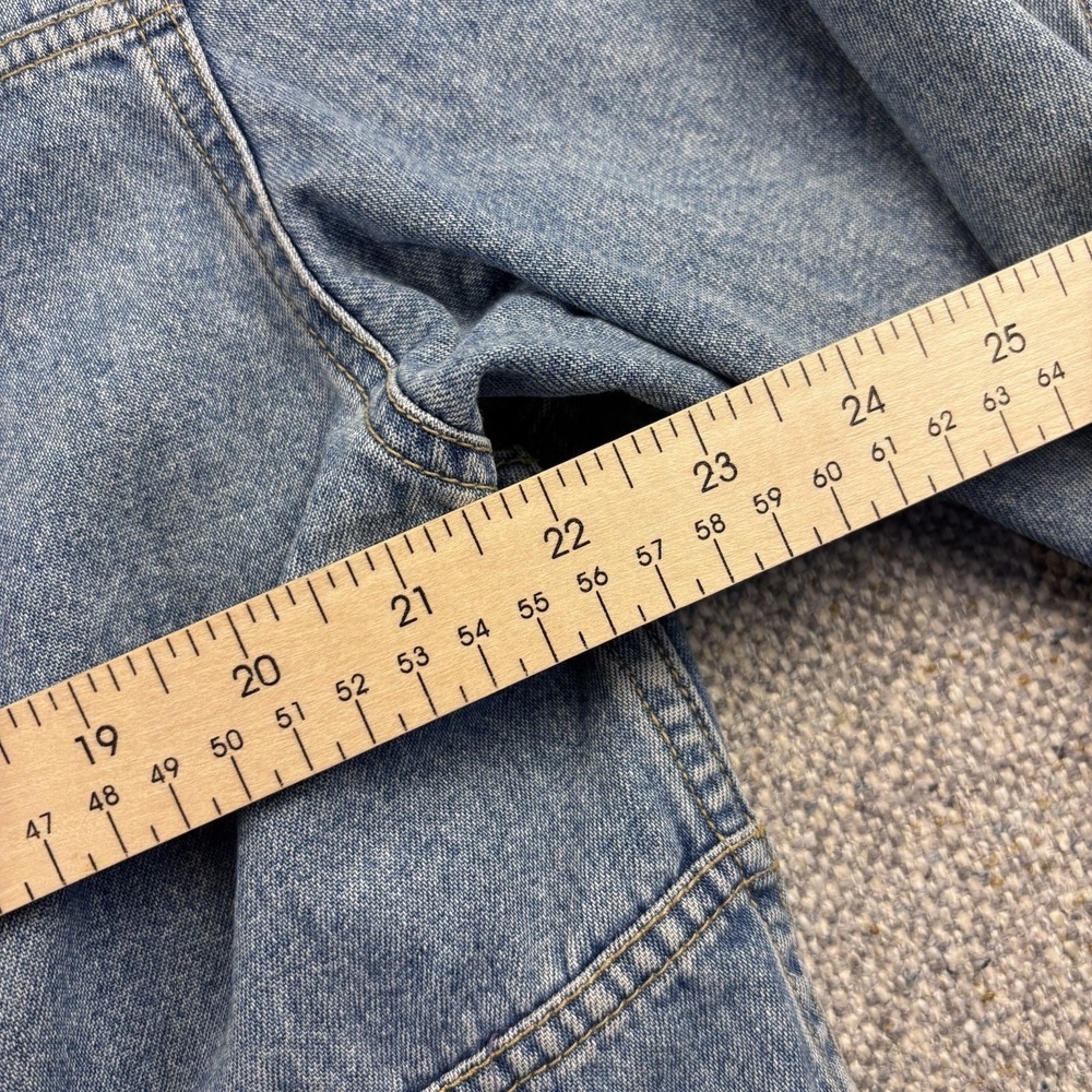 Vintage 90's Lizwear Denim Jacket M Embellished Removable Velvet Collar Buttons - Picture 6 of 7